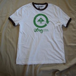 LRG Basic 'Essential' T-Shirt Brown/White/Green Size Large 100% Cotton